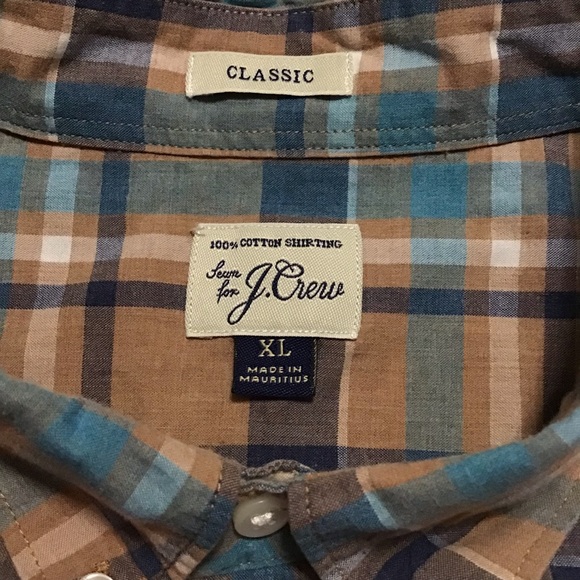 J. Crew men’s button-down classic shirt long sleeve plaid multicolor - Picture 6 of 6